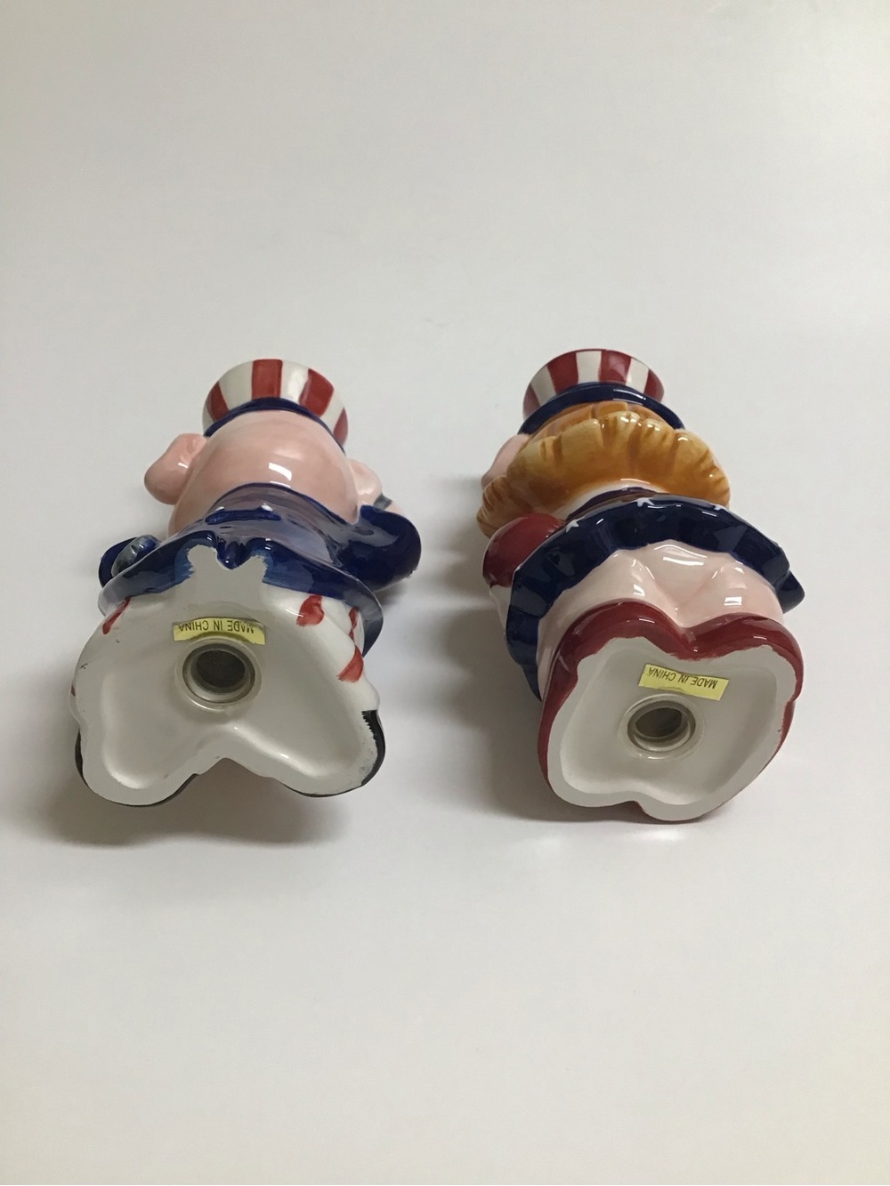Patriotic Pigs Salt & Pepper Shakers Uncle Sam Americana USA Ceramic 4th of July - Picture 6 of 14